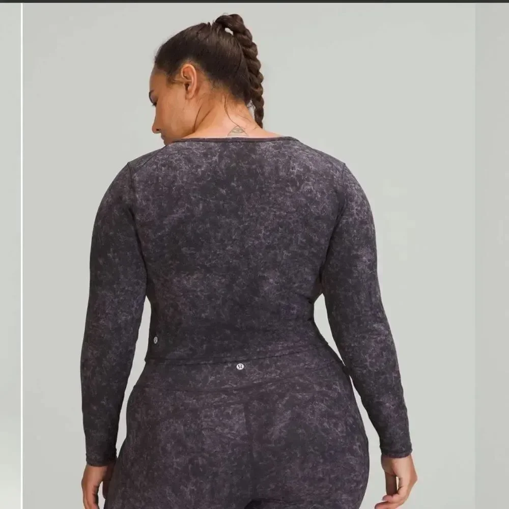 Lululemon Wunder Train Cropped Long Sleeve shirt size 14